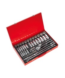 Set chei tubulare, actionare 3/8"&1/2", 50 piese